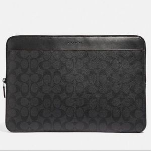 Authentic Coach Laptop Case In Signature Canvas